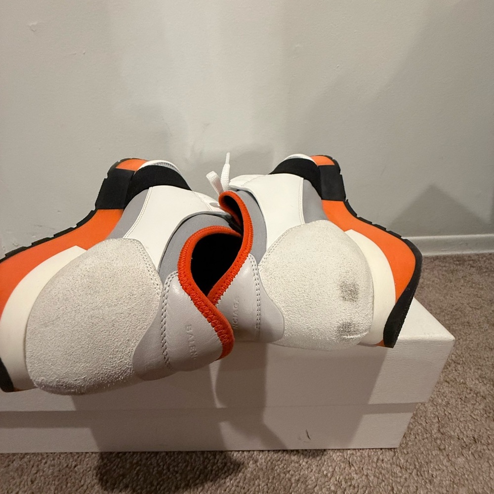 Balenciaga Women’s White and Orange Sneakers - Picture 6 of 8